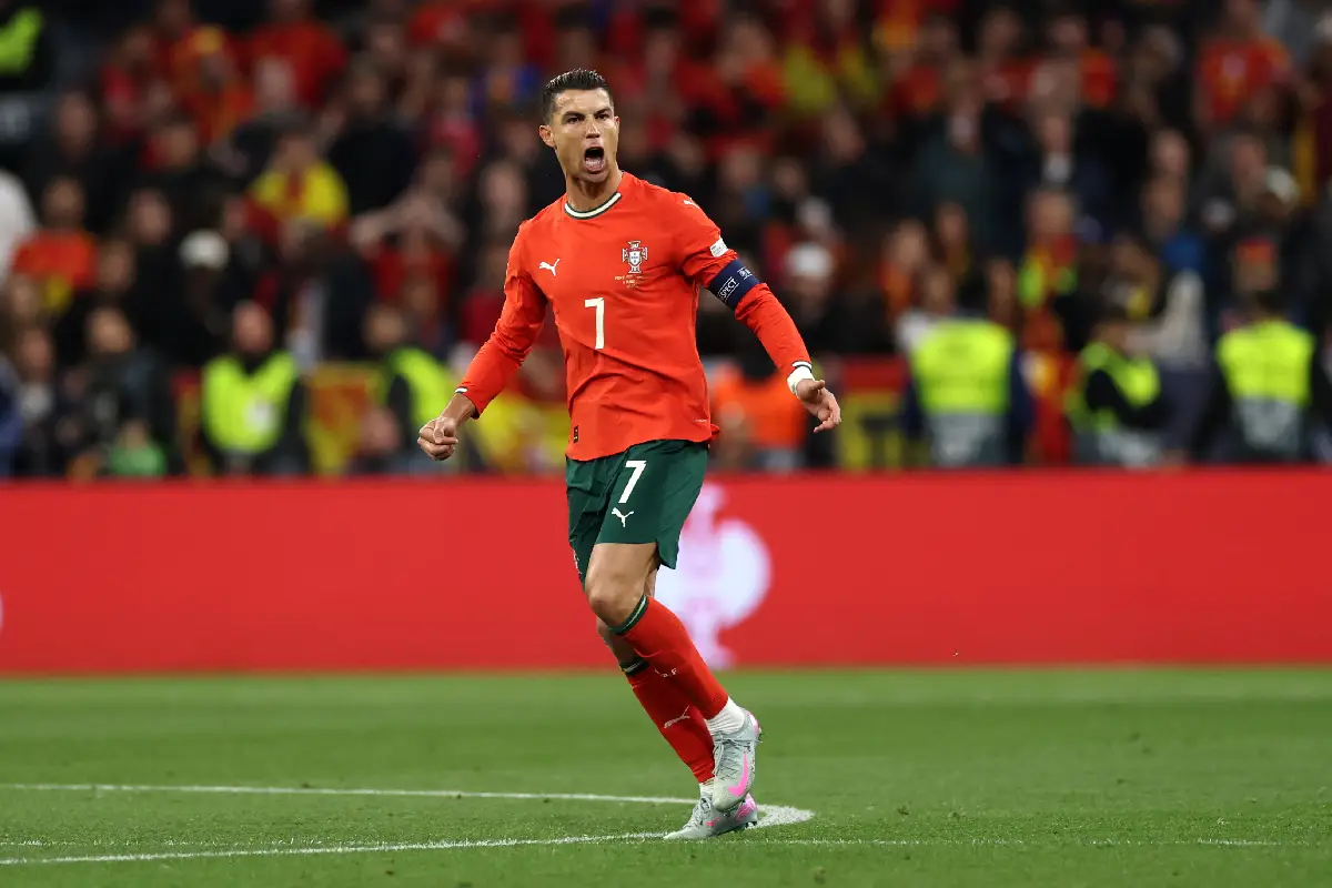 Cristiano Ronaldo en Ligue des nations en juin (Photo by Lars Baron/Getty Images).